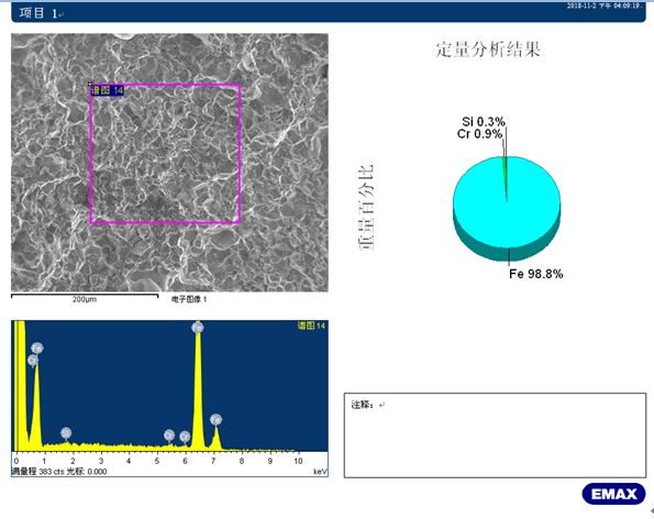 斷面B2區(qū)能譜分析結果