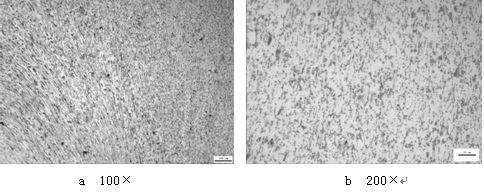 ML16CrSiNi長(zhǎng)托板螺母未熱處理的金相組織，可見(jiàn)變形痕跡