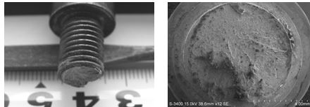 螺栓脆性斷裂形貌，螺栓脆性斷口形貌