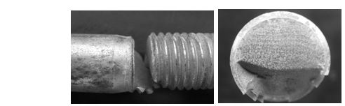 六角頭螺栓疲勞斷裂斷口形貌， 彩鋅螺栓疲勞斷裂斷口形貌